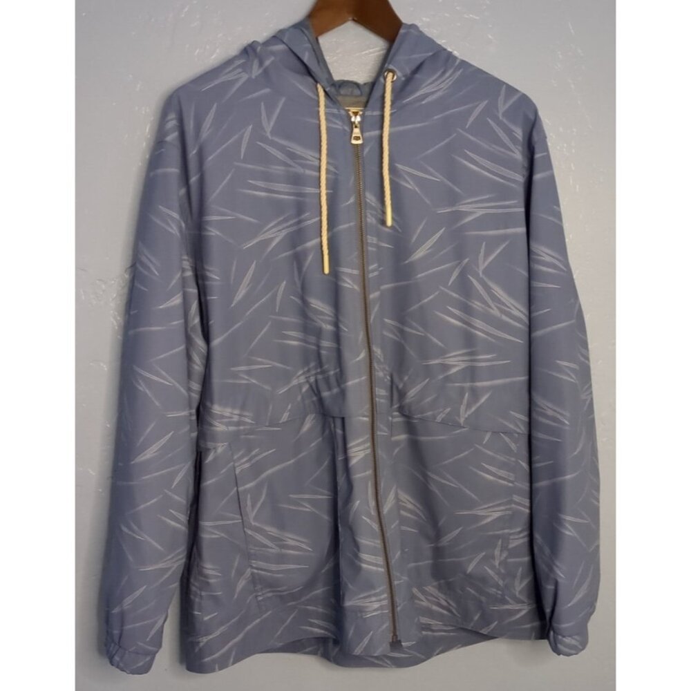 Weatherproof Vintage XL Hooded Lightweight rain Jacket Blue Windbreaker Slicker